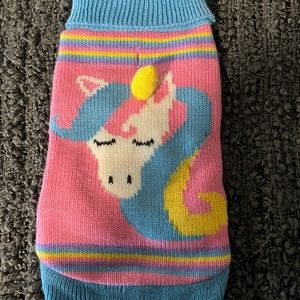 Dog sweater, unicorn, size small